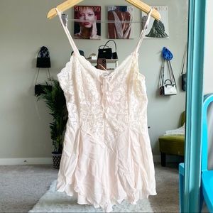 Vintage Dentelle Lacey Cream Nightie Thong Set